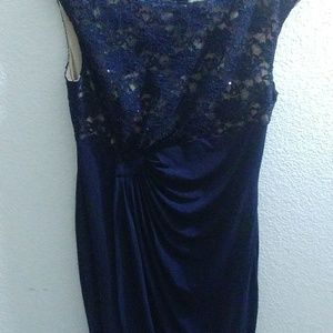 High low navy blue party dress